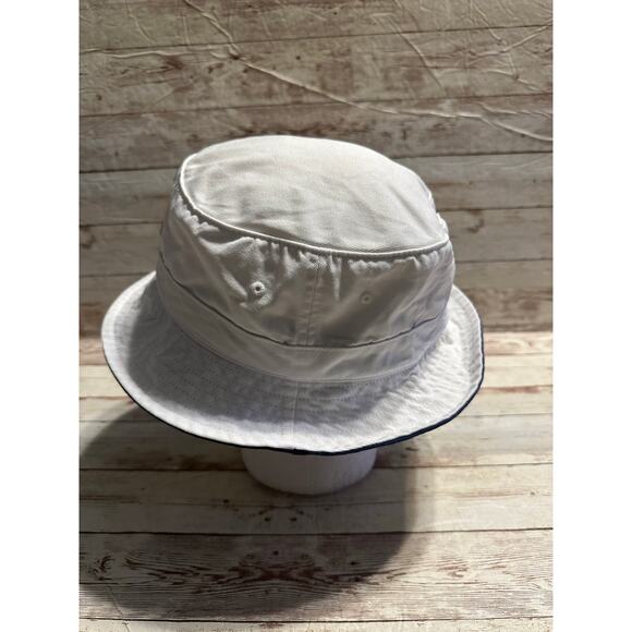 Polo Ralph Lauren Bear Twill Bucket Hat Size Small Medium White Summer Rare - Picture 2 of 8